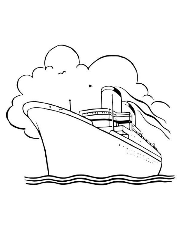 bức tranh vẽ tàu titanic cho bé tô màu