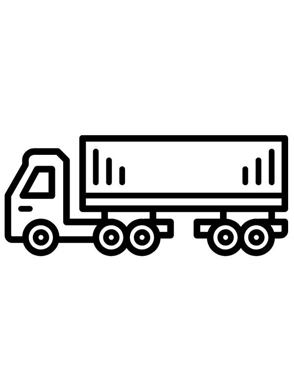 bức tranh vẽ xe container cho bé tô màu