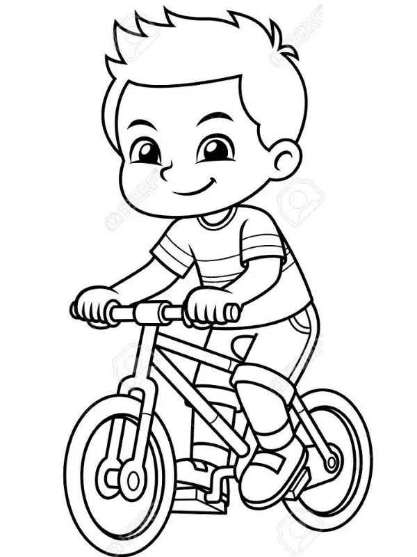 bức tranh vẽ xe đạp cho bé tô màu