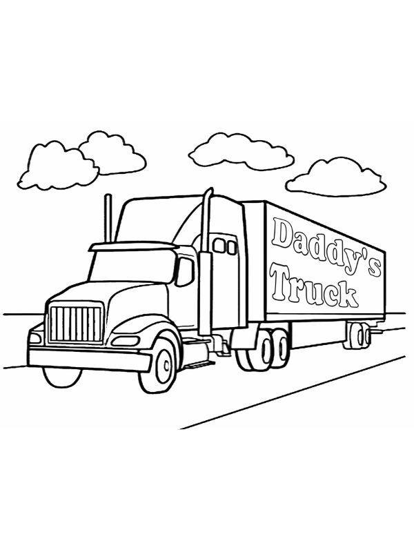 bức tranh xe container cho bé tập tô