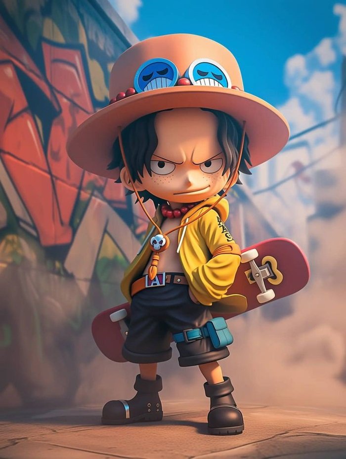 hình One Piece chibi ace ngầu