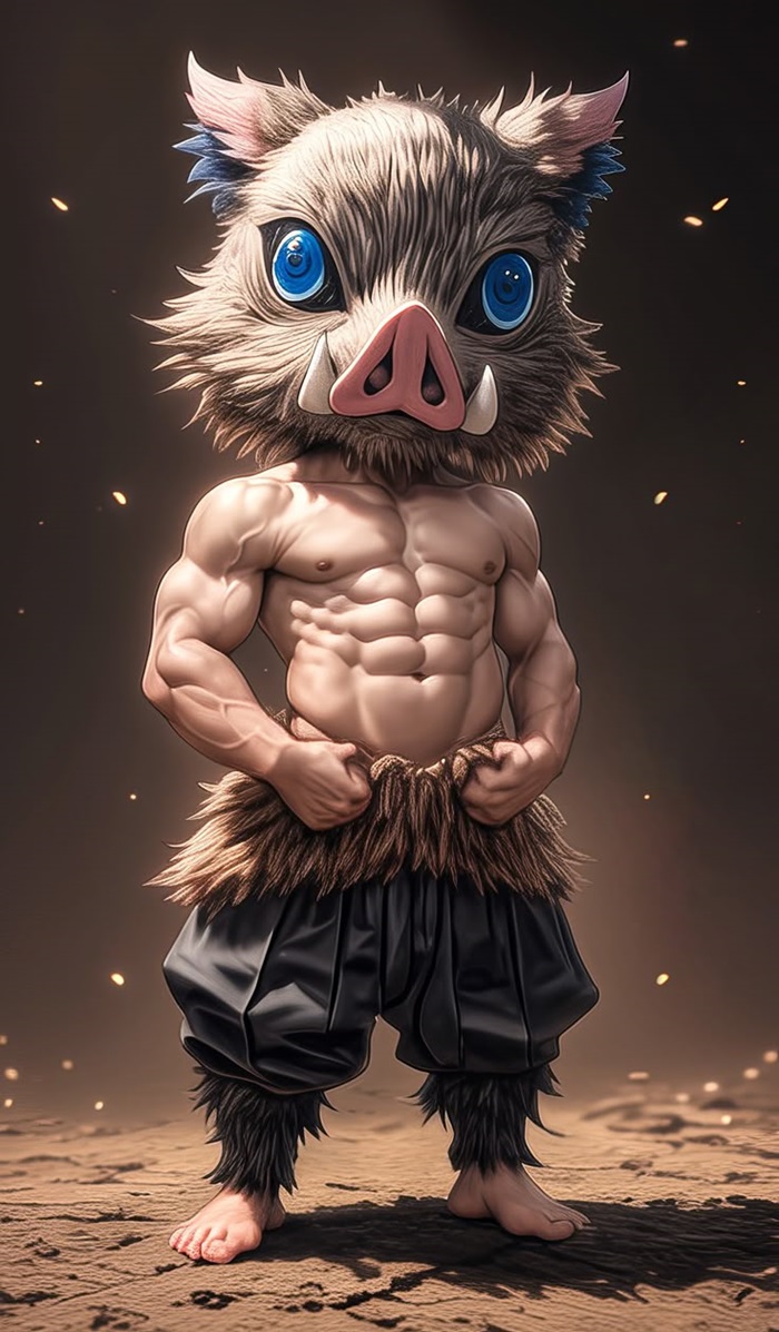 hình ảnh Inosuke chibi 6 múi