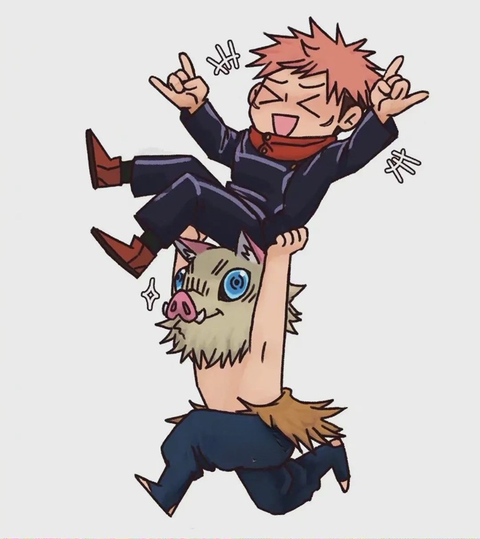 hình ảnh Inosuke chibi chạy