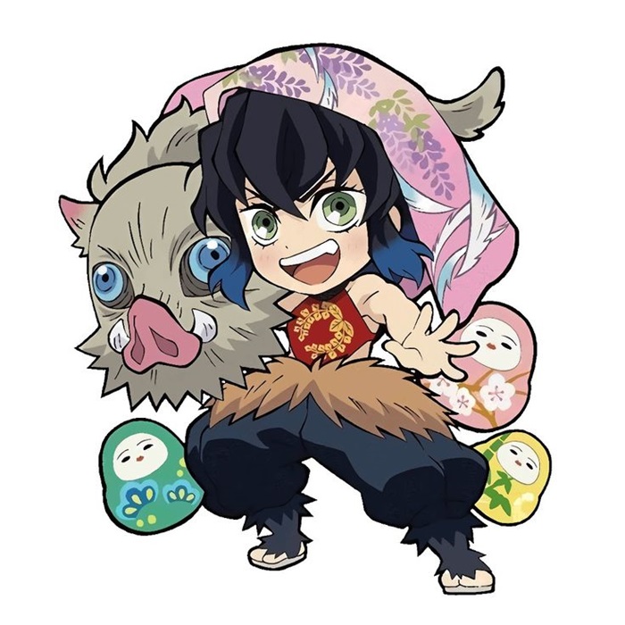 hình ảnh Inosuke chibi đội khăn