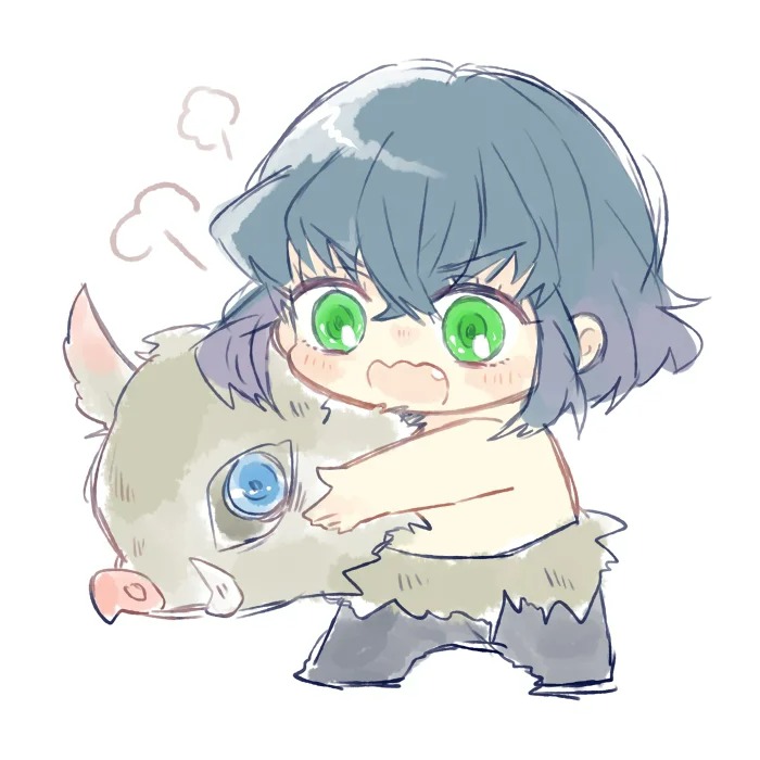 hình ảnh Inosuke chibi mắt xanh