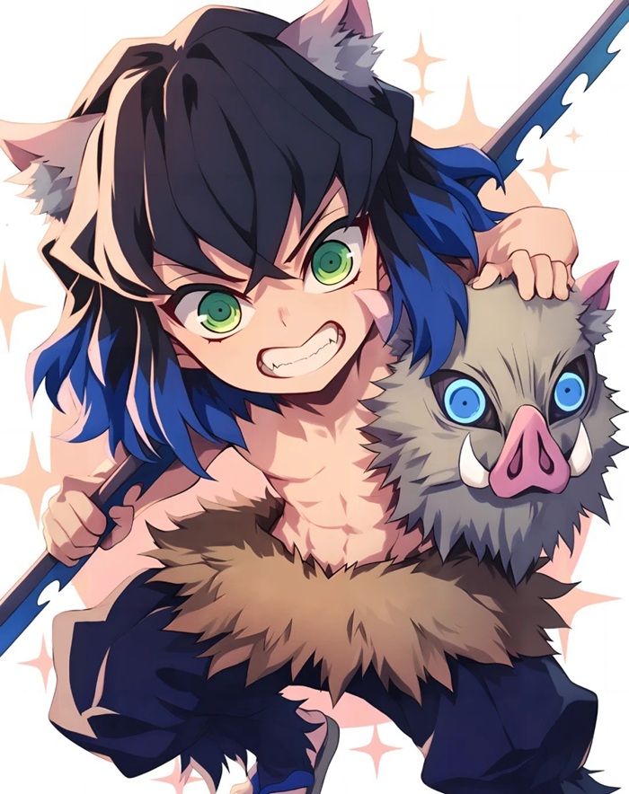 hình ảnh Inosuke chibi ngầu đét