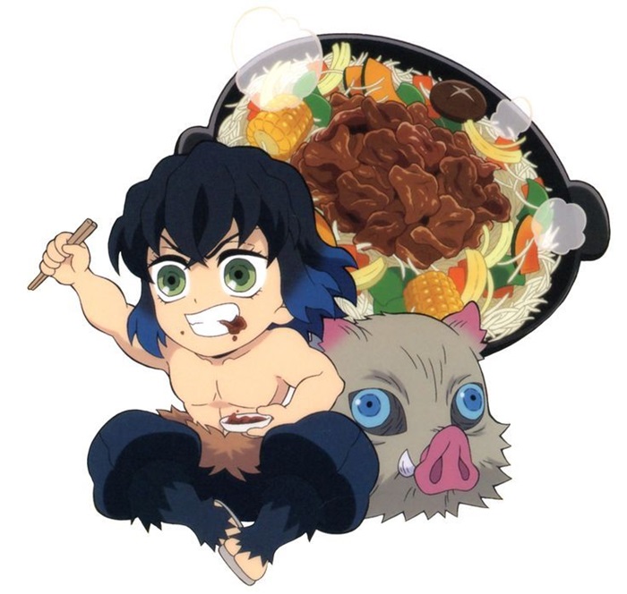 hình ảnh Inosuke chibi phàm ăn