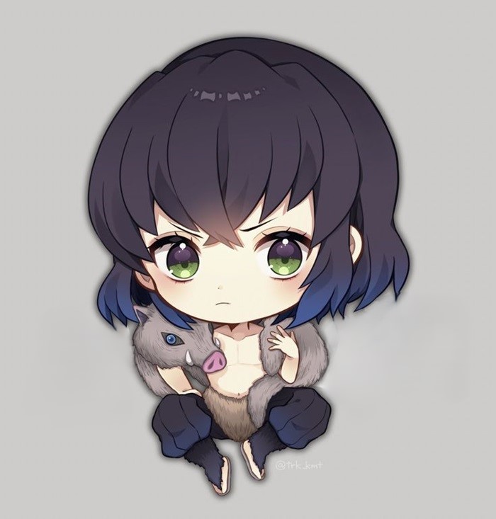 hình ảnh Inosuke chibi siêu đáng yêu