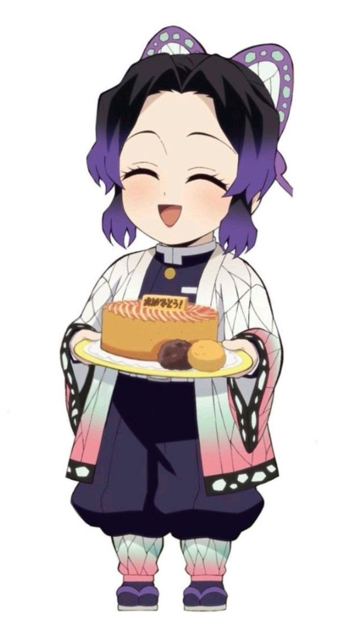 hình ảnh Shinobu Chibi cầm đồ ăn