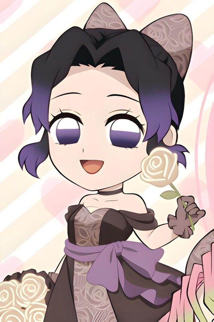 hình ảnh Shinobu Chibi cầm hoa