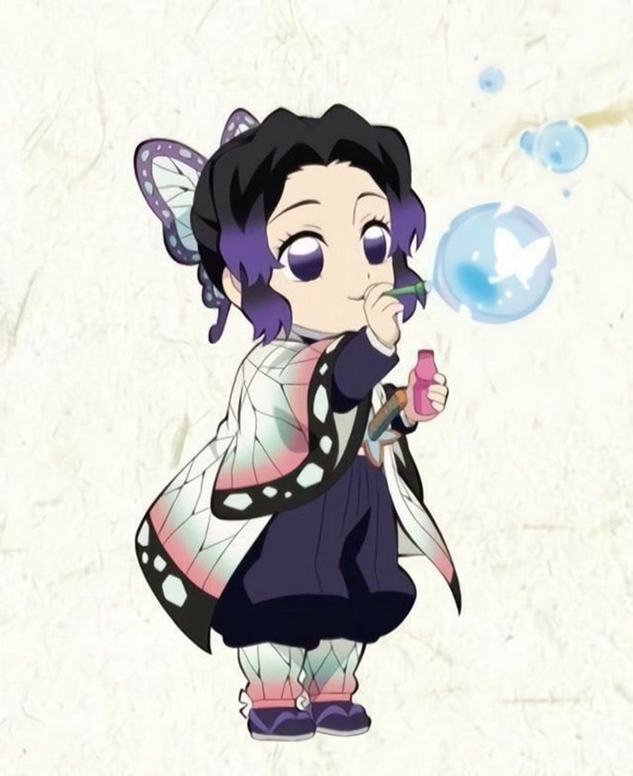 hình ảnh Shinobu Chibi thổi bong bóng