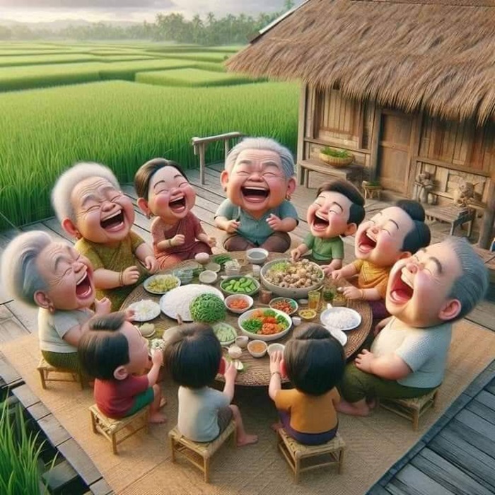 hình ảnh Tết chibi gia đình cute