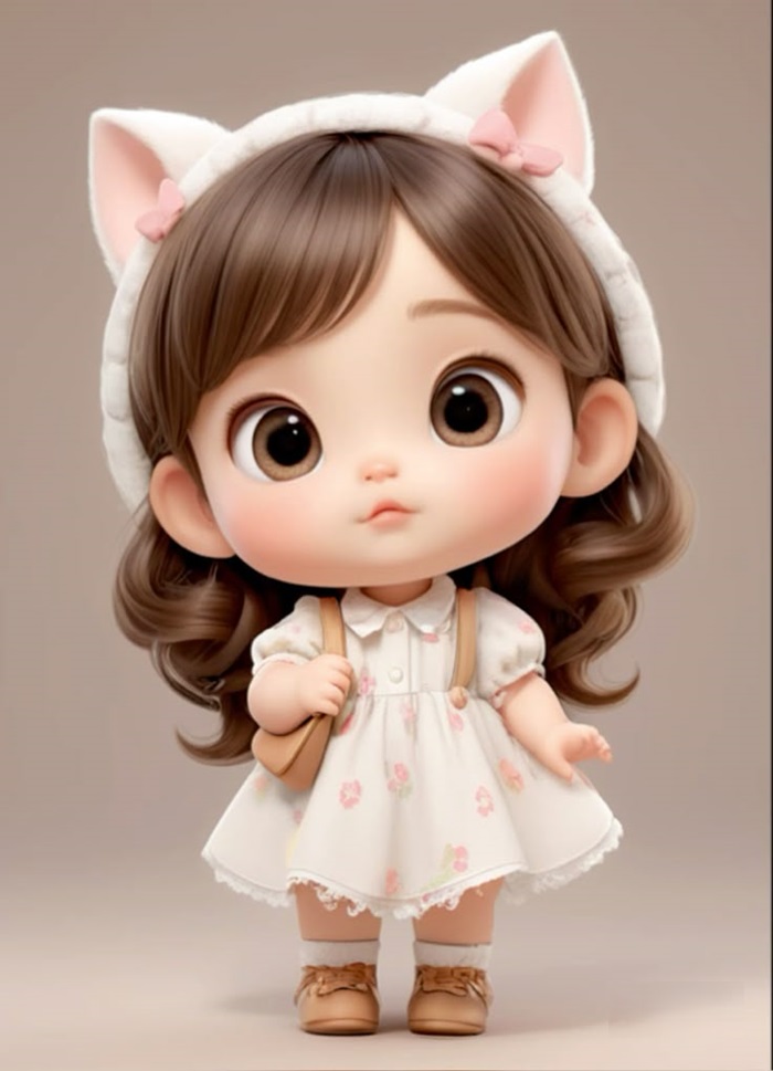 hình ảnh bé gái chibi đeo tai thỏ