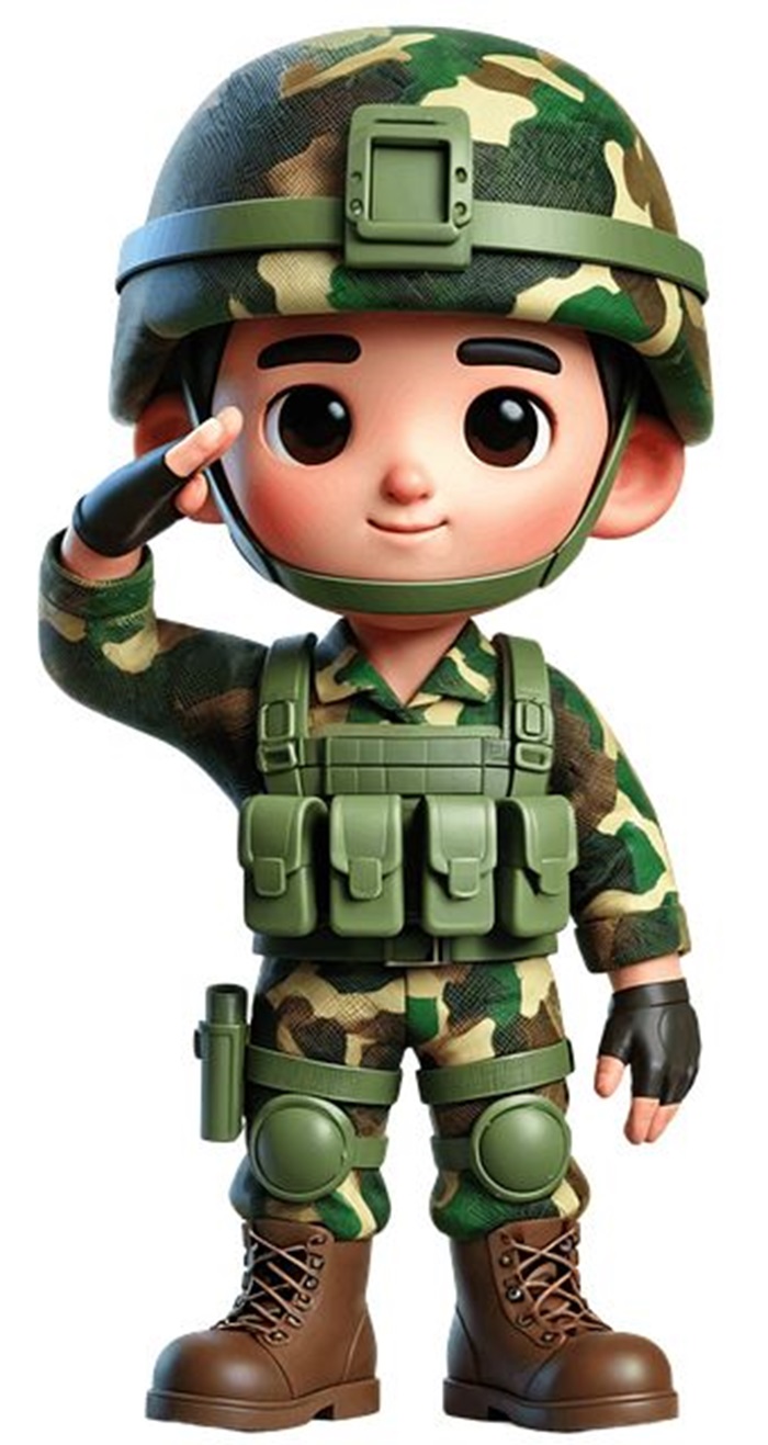 hình ảnh chú bộ đội chibi cực đáng yêu