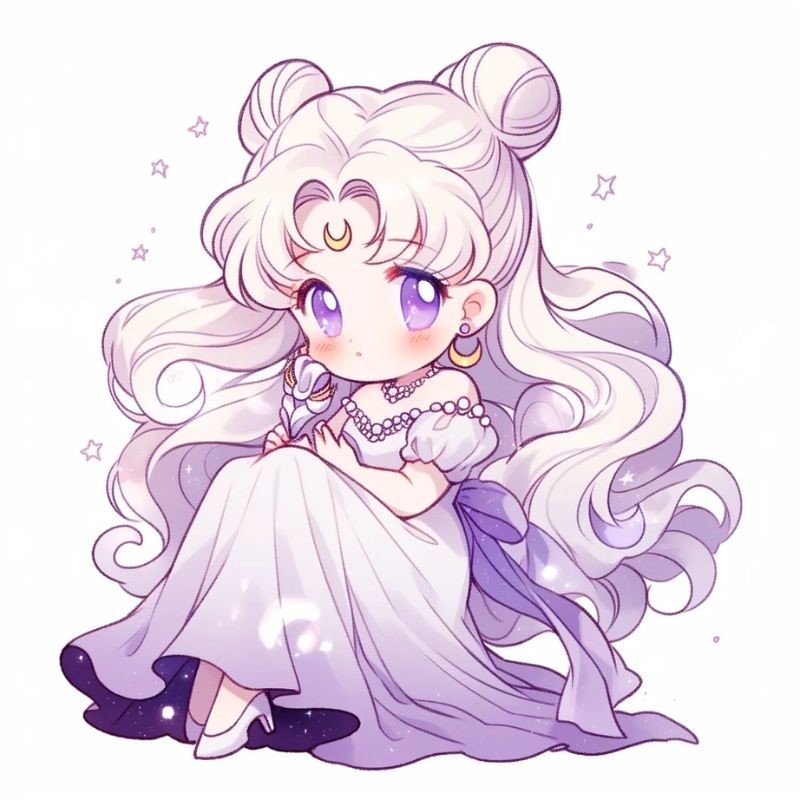 hình ảnh công chúa mặt trăng chibi