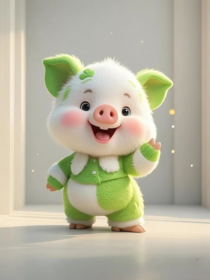 hình ảnh heo chibi tai xanh