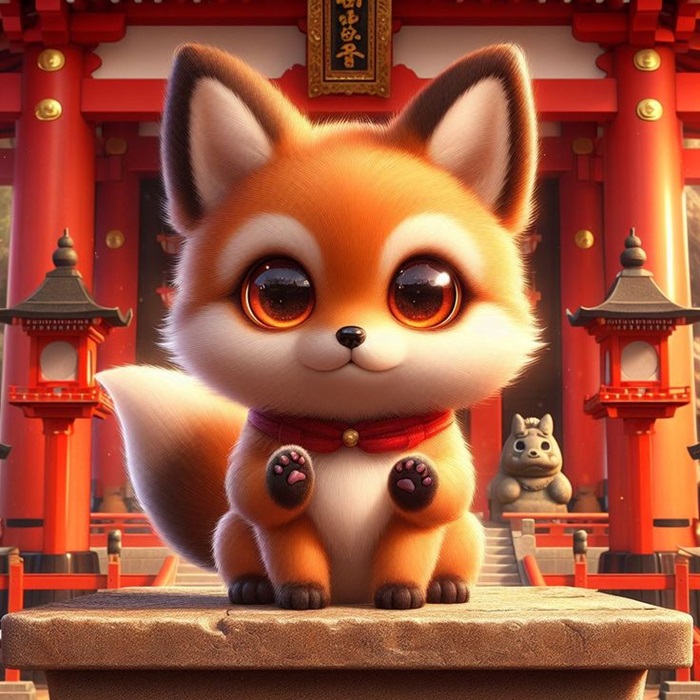 hình ảnh hồ ly chibi siêu đáng yêu