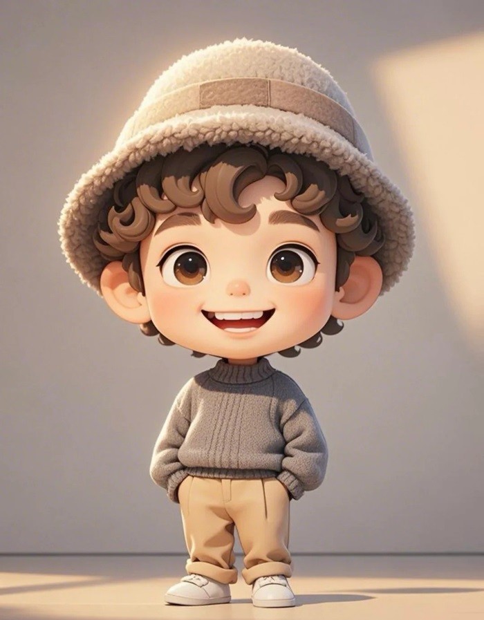 hình ảnh học sinh chibi đội mũ trắng
