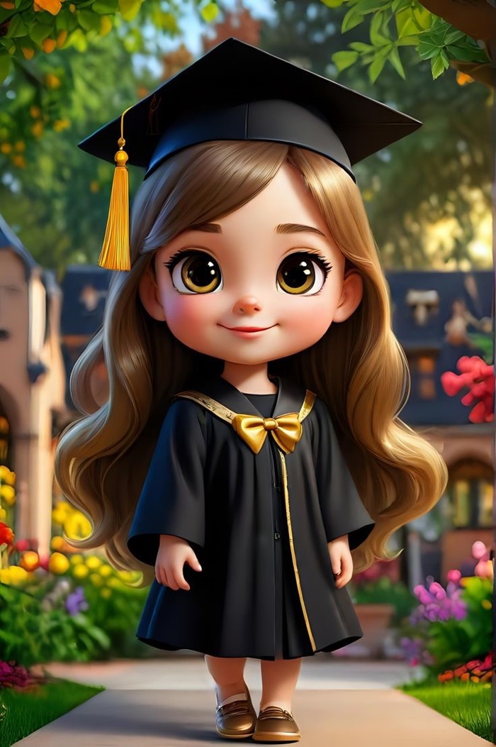 hình ảnh học sinh chibi tóc dài