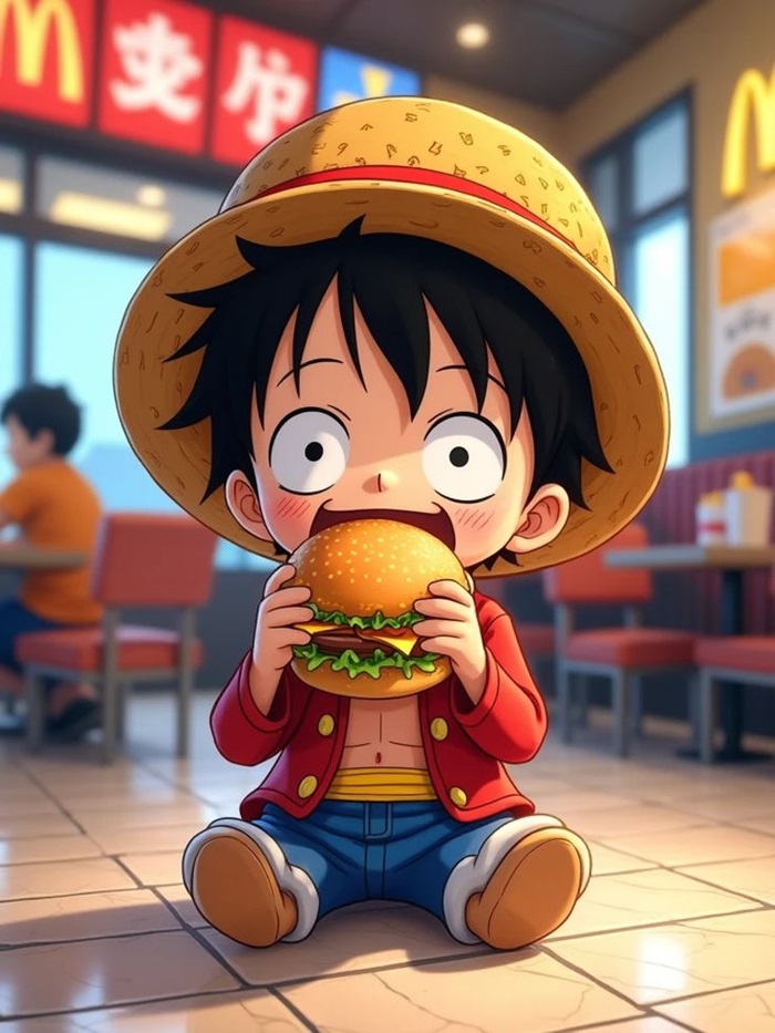 hình ảnh luffy chibi má hồng