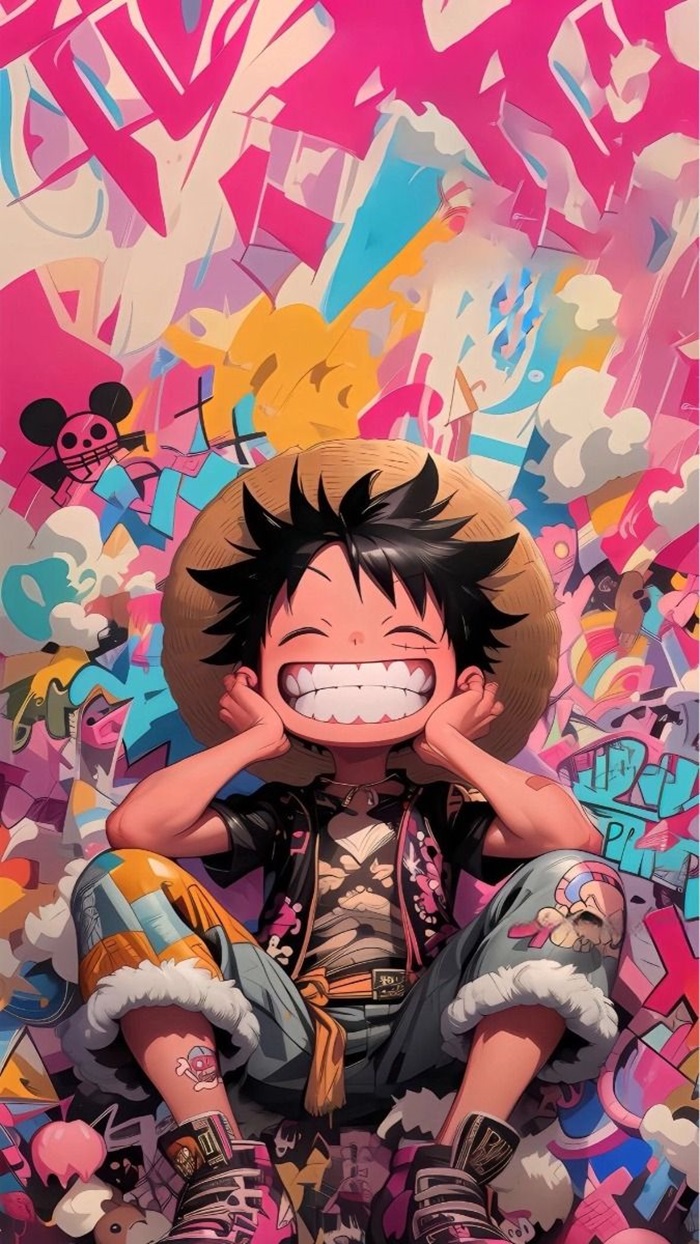 hình ảnh luffy chibi màu sắc