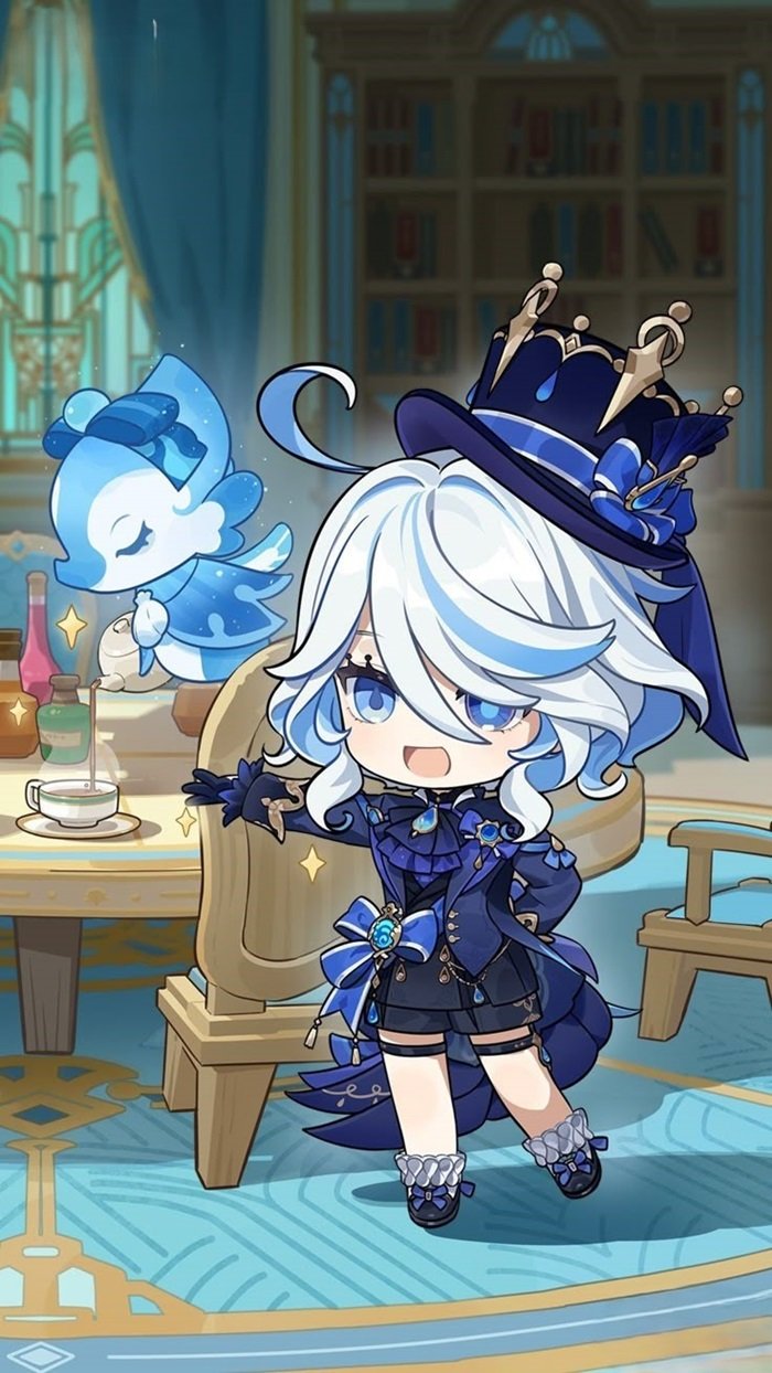 hình ảnh nền Furina Chibi đáng yêu
