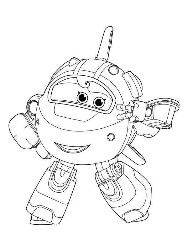 hình ảnh super wings trắng đen để tô màu