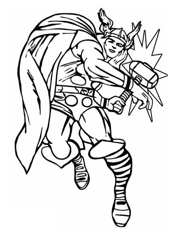 hình ảnh thor trắng đen để tô màu
