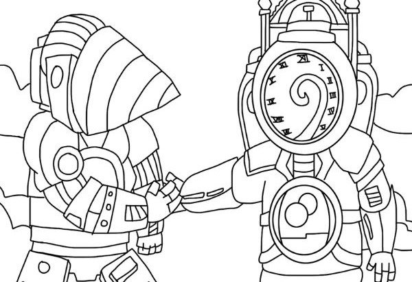 hình ảnh titan drill man chưa tô màu