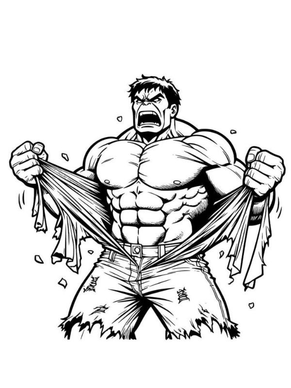 hình ảnh tranh siêu nhân hulk cho bé tô
