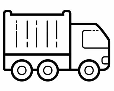 Bộ tranh tô màu xe Container đa dạng, đơn giản cho bé