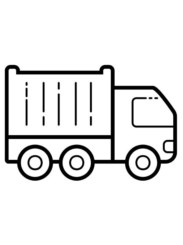 hình ảnh xe container chở hàng để tô màu