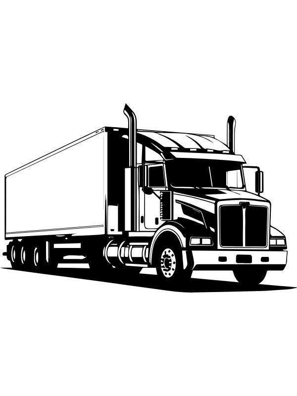 hình ảnh xe container trắng đen để tô màu