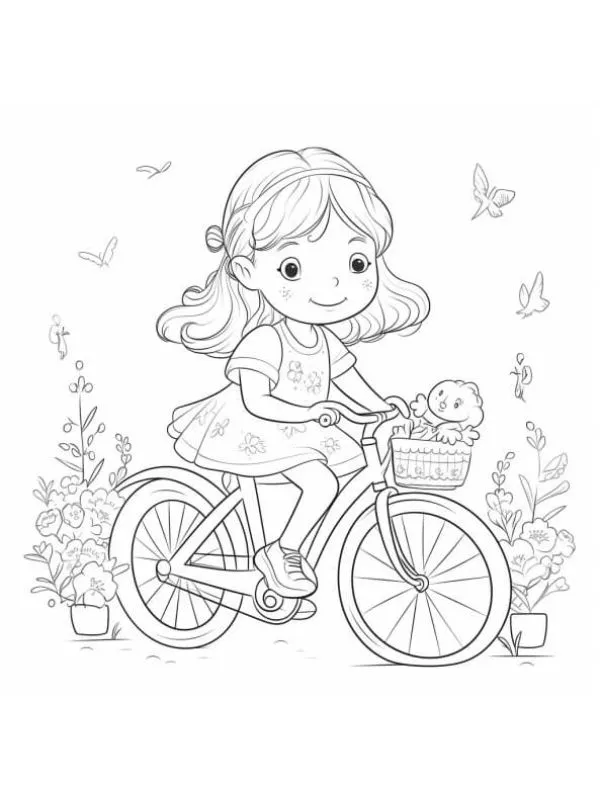 hình ảnh xe đạp chưa tô màu