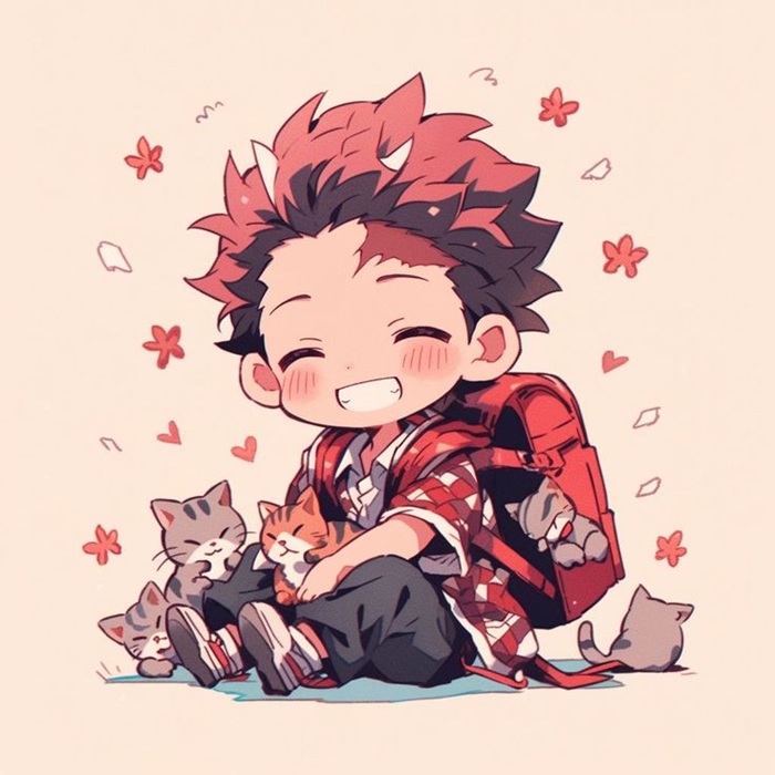 hình avatar Tanjiro chibi siêu đáng yêu