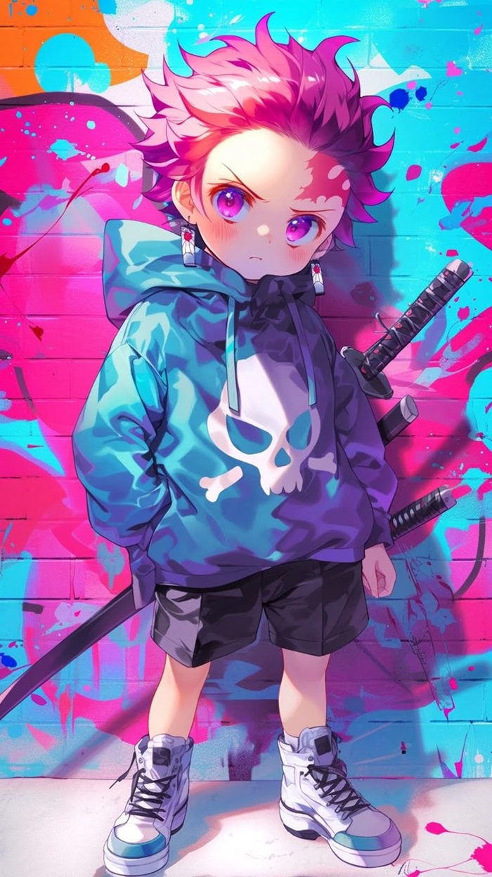 hình avatar Tanjiro chibi siêu ngầu