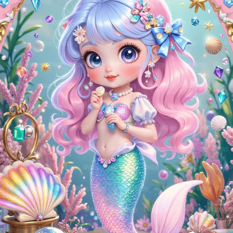 hình chibi nàng tiên cá đẹp nhất