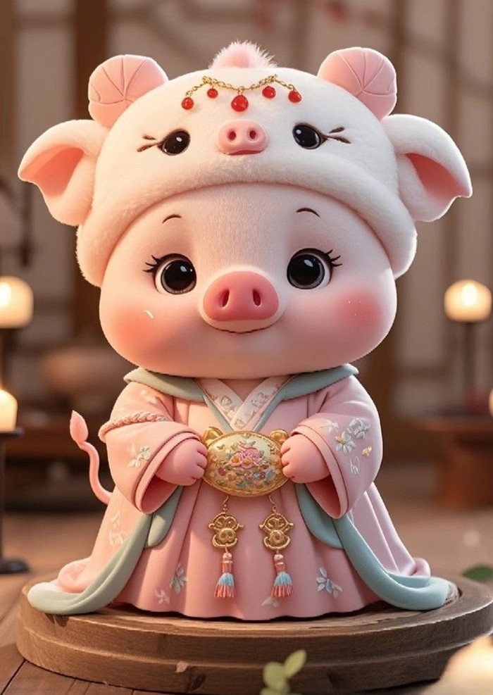 hình heo chibi cực cute