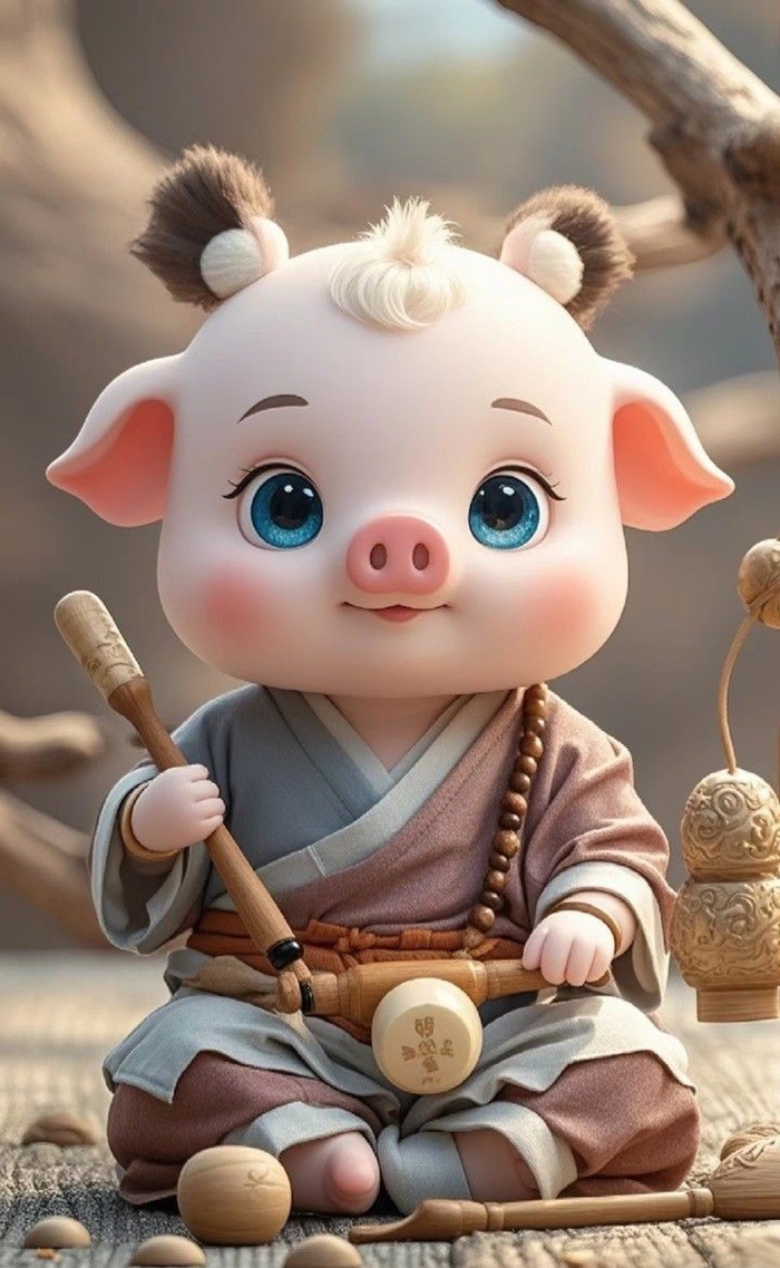 hình heo chibi cute