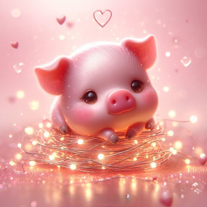 hình heo chibi siêu dễ thương