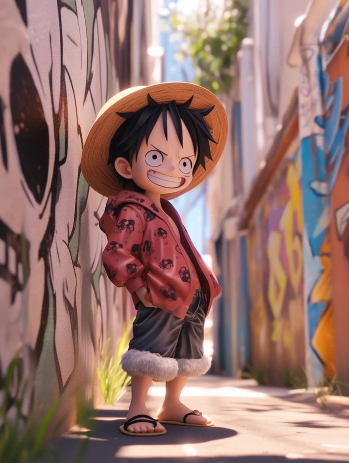 hình luffy chibi mũ rơm