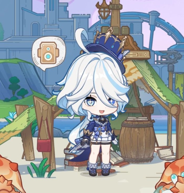 hình nền Furina Chibi cực dễ thương