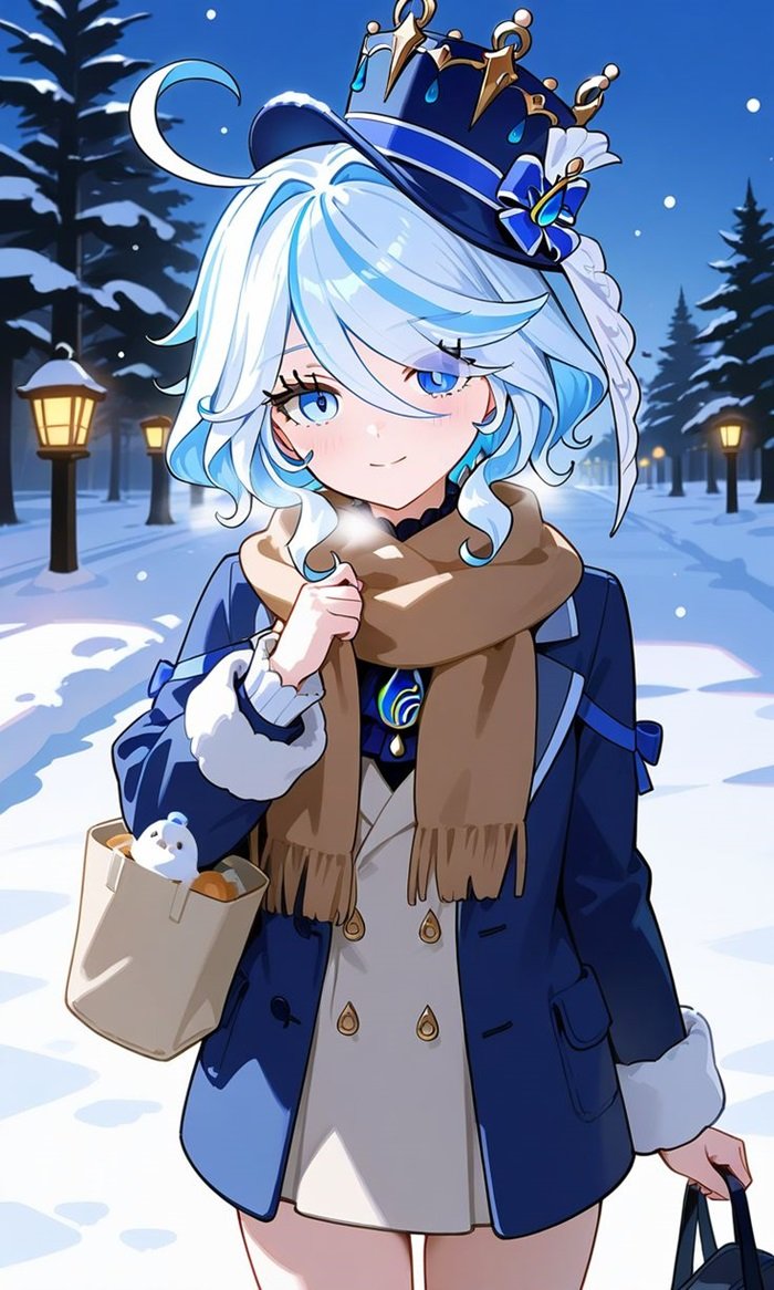 hình nền Furina Chibi đáng yêu