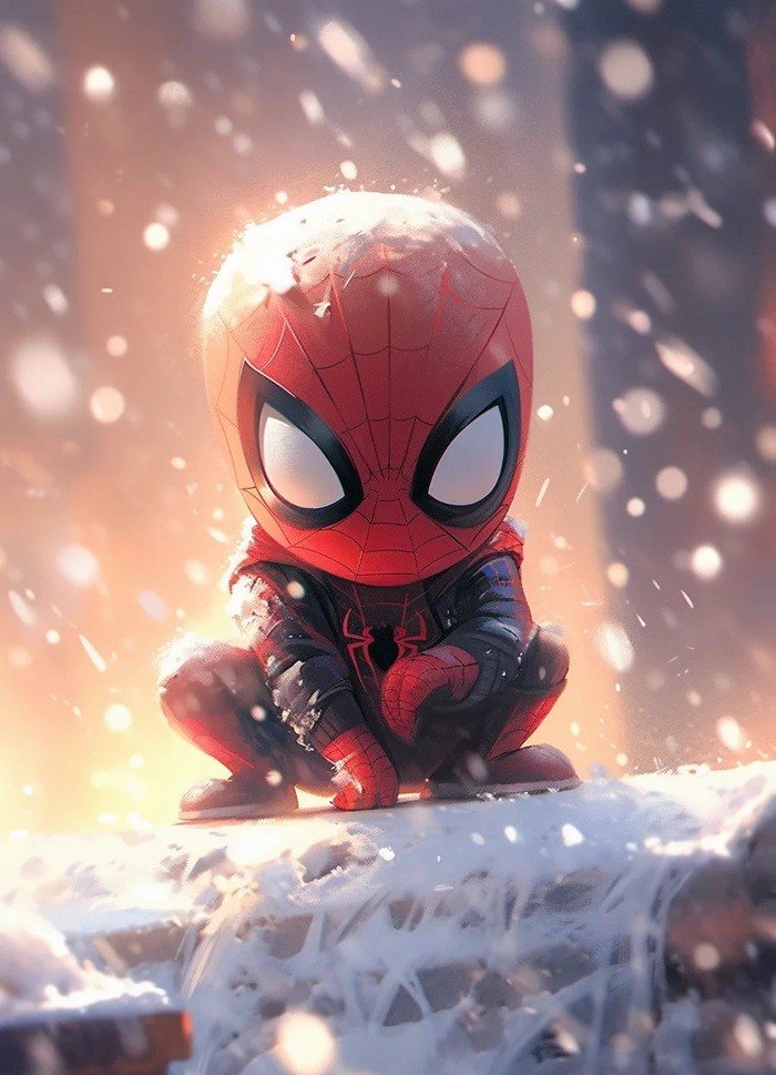 hình nền Spider Man chibi 3D đáng yêu
