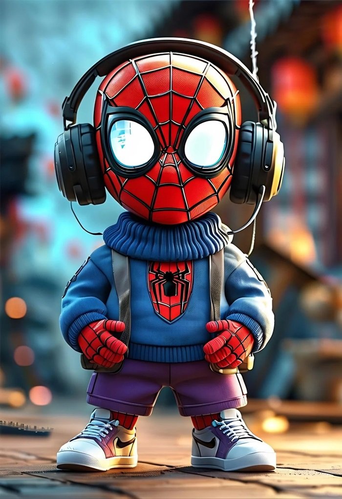 hình nền Spider Man chibi 3D