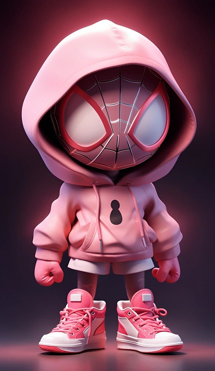 hình nền Spider Man chibi hồng cute