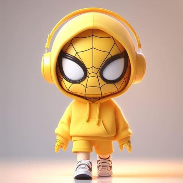 hình nền Spider Man chibi vàng