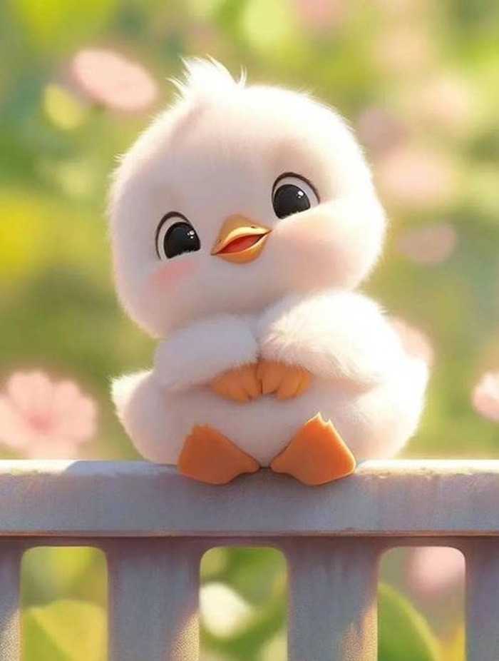 hình nền con vịt chibi siêu cute