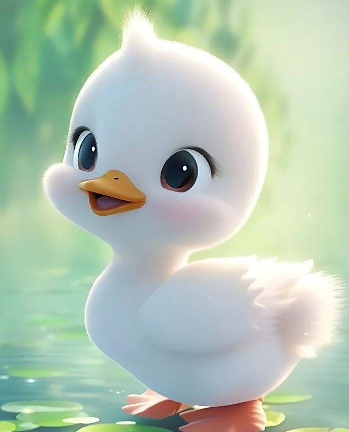 hình nền con vịt chibi siêu dễ thương