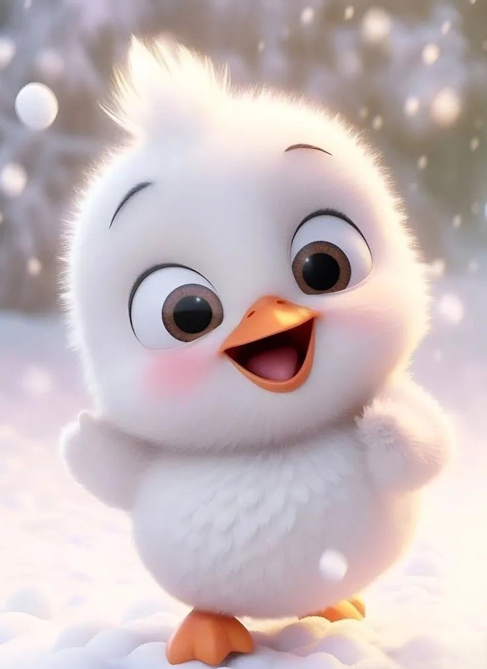 hình nền con vịt chibi yêu đời